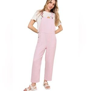 LULUS Darling Adventures Light Pink Straight-Leg
Overalls